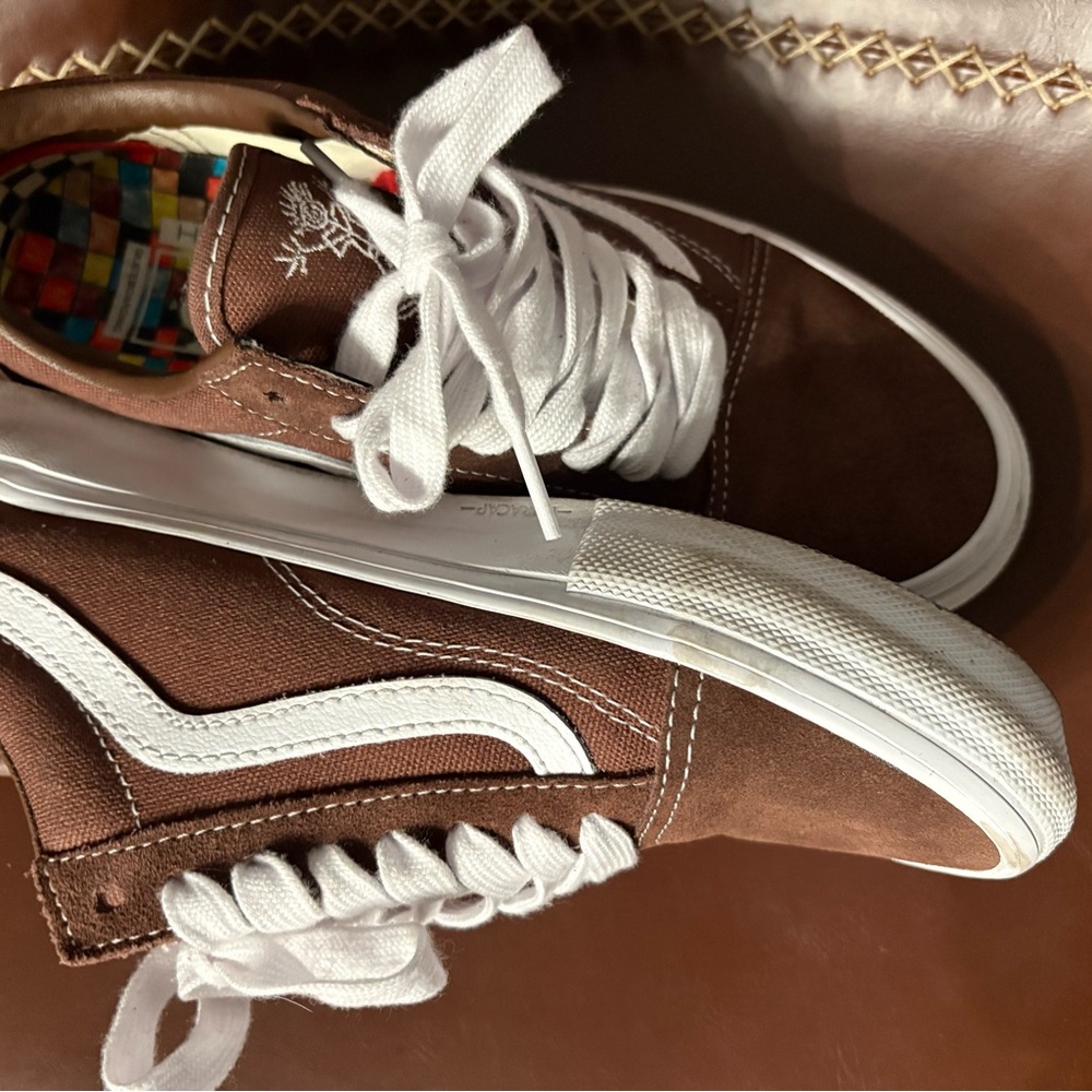 Vans Men's Brown and White Sneakers